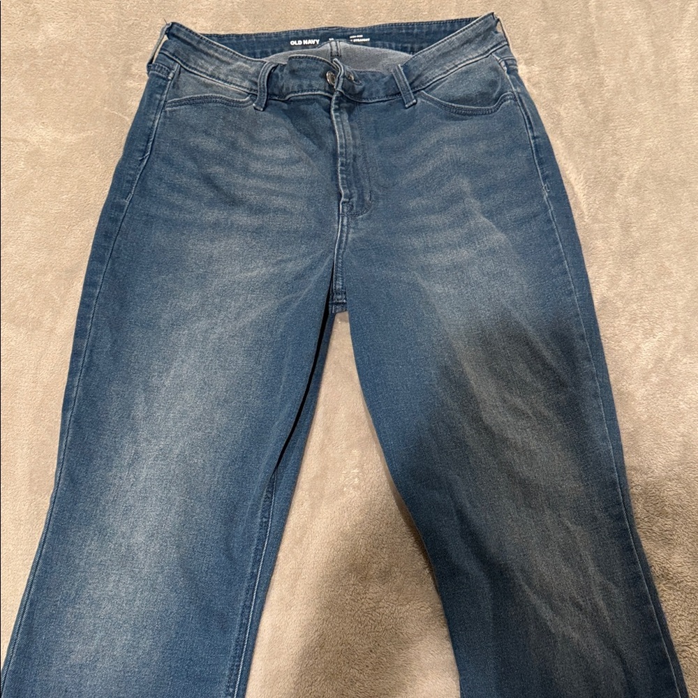 Old Navy Women's Blue High-Rise WOW Straight Jeans